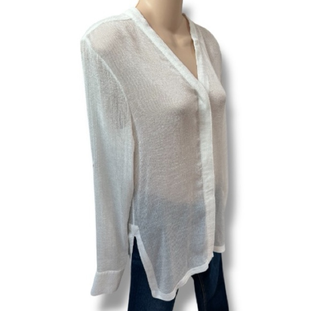 Helmut Lang Oversized Sheer White Capsule Wardrobe Blouse sz S - Picture 3 of 9